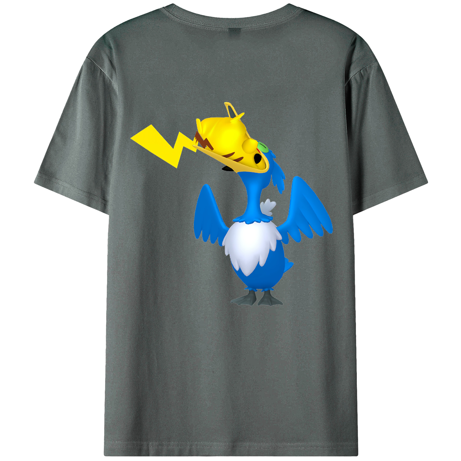 （画像用） ポケットモンスター Pokémon 綿100％ メンズ半袖Tシャツ（バックプリント） 通気性